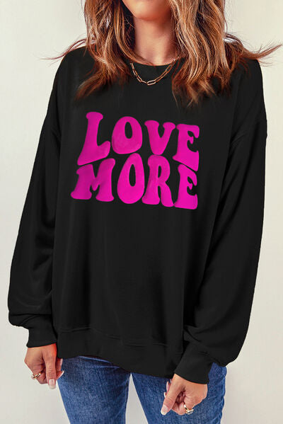 LOVE MORE Round Neck Sweatshirt - Black / S - T-Shirts - Shirts & Tops - 1 - 2024