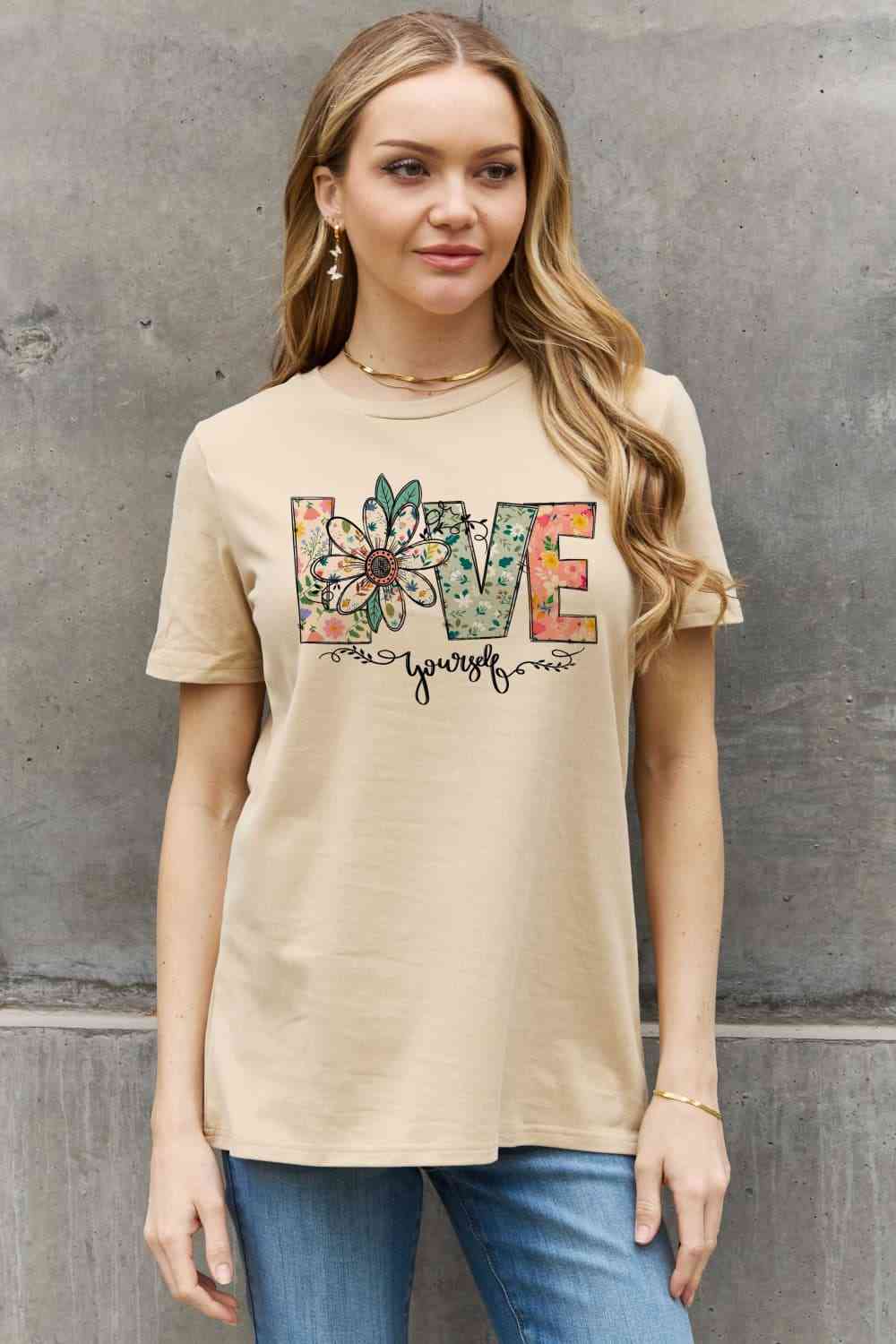 LOVE YOURSELF Graphic Cotton Tee - T-Shirts - Shirts & Tops - 9 - 2024