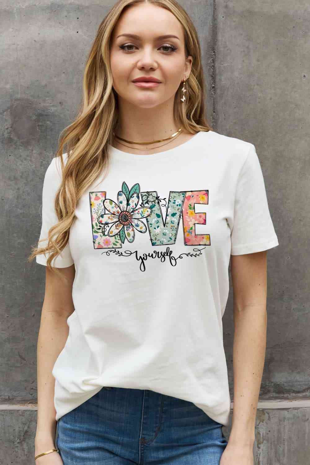 LOVE YOURSELF Graphic Cotton Tee - T-Shirts - Shirts & Tops - 3 - 2024
