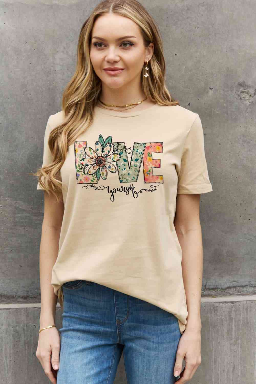 LOVE YOURSELF Graphic Cotton Tee - T-Shirts - Shirts & Tops - 8 - 2024