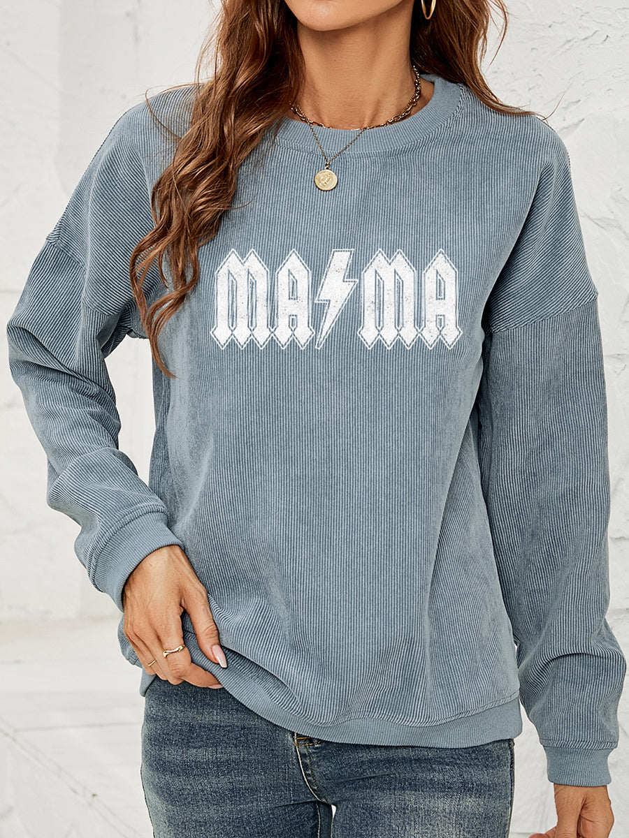 MAMA Graphic Dropped Shoulder Sweatshirt - T-Shirts - Shirts & Tops - 8 - 2024