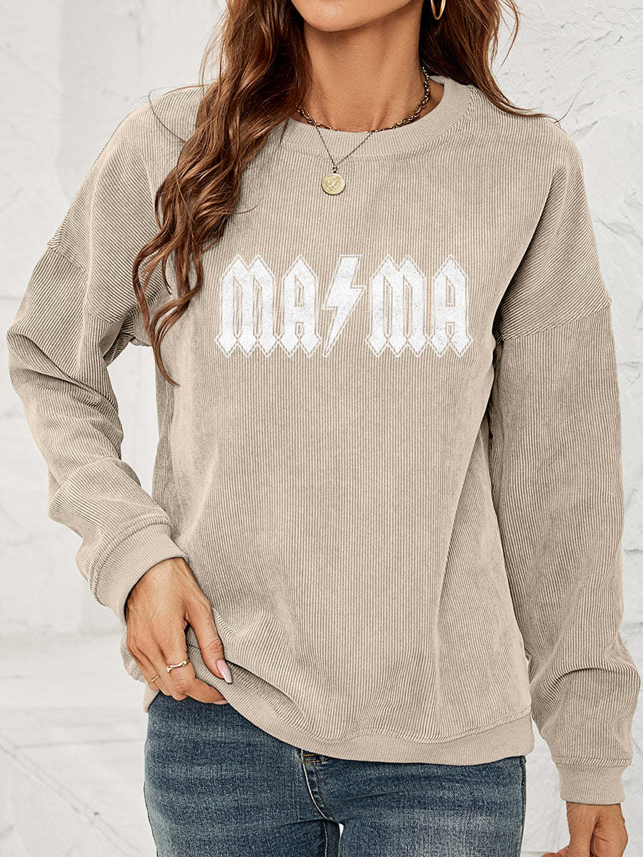 MAMA Graphic Dropped Shoulder Sweatshirt - T-Shirts - Shirts & Tops - 11 - 2024