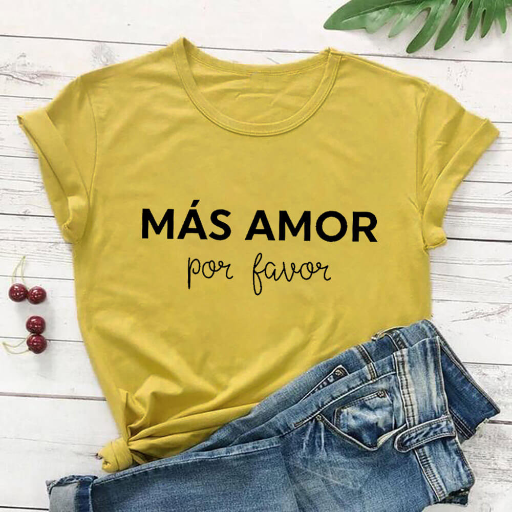 Mas Amor Por Favor - Light Yellow / XXL - T-Shirts - Shirts & Tops - 32 - 2024