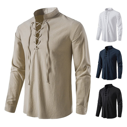 Men’s Cotton Linen Tee Shirt - T-Shirts - Shirts & Tops - 2 - 2024