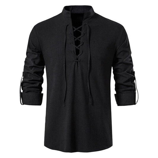 Men’s Cotton Linen Tee Shirt - Black / Europe S / Nearest Warehouse - T-Shirts - Shirts & Tops - 7 - 2024