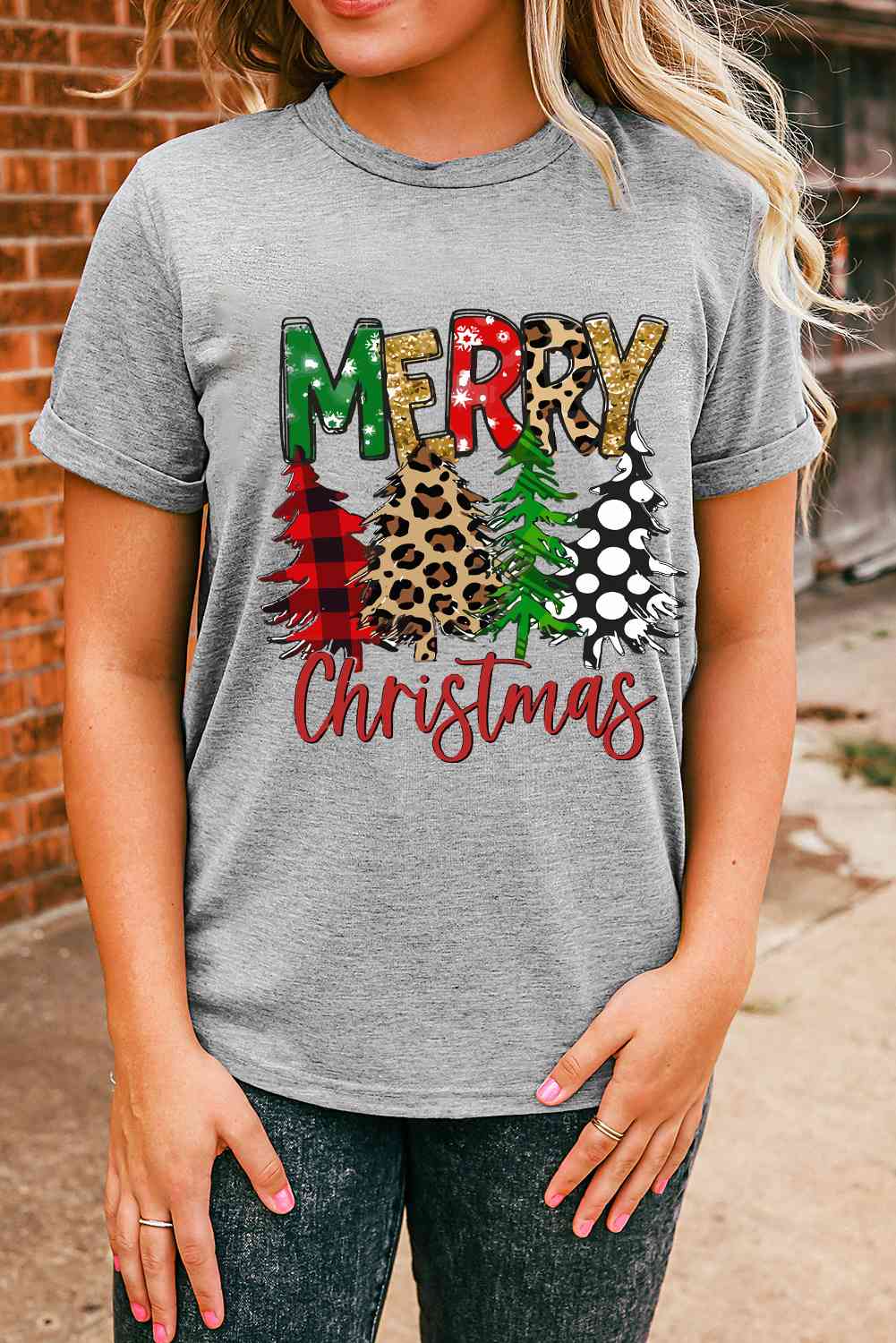 MERRY CHRISTMAS Graphic T-Shirt - Charcoal / S - T-Shirts - Shirts & Tops - 1 - 2024