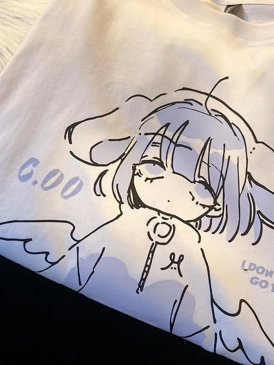’Monday’ Sad Anime Girl Tee - T-Shirts - Shirts & Tops - 2 - 2024