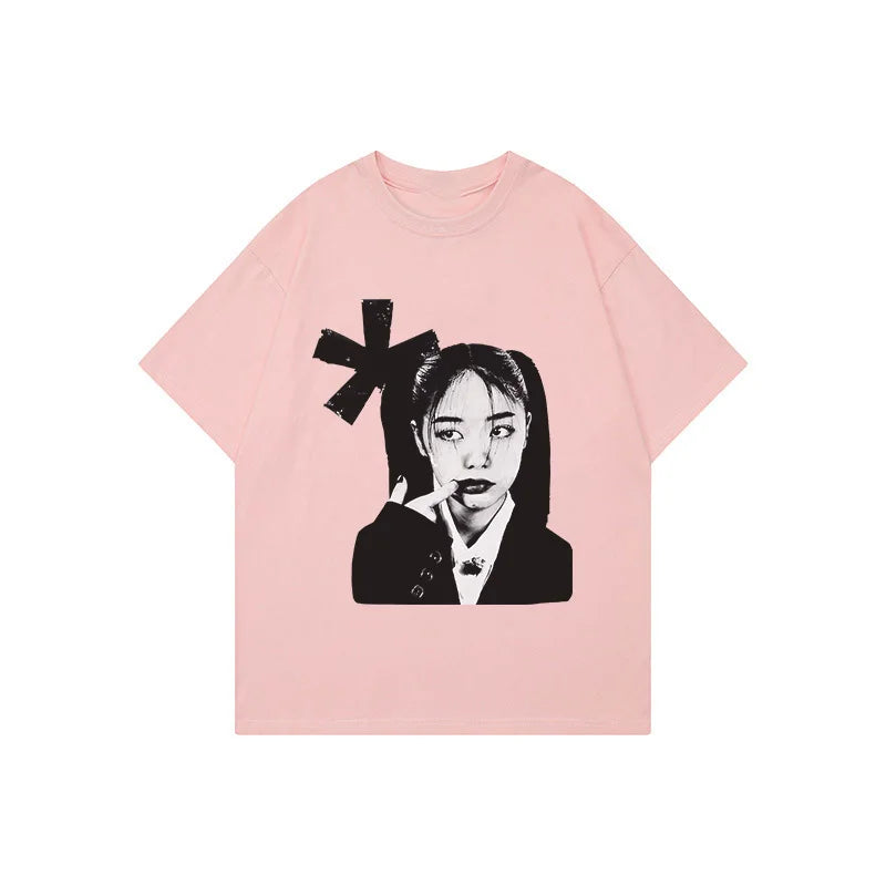 Monochrome Mystique Tee - Pink / S - T-Shirts - Shirts & Tops - 5 - 2024