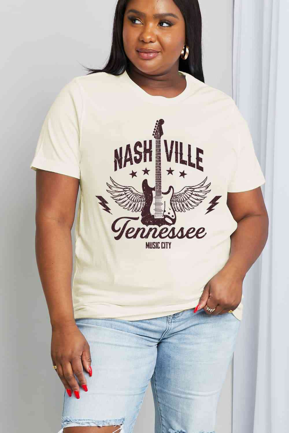 NASHVILLE TENNESSEE MUSIC CITY Graphic Cotton Tee - T-Shirts - Shirts & Tops - 4 - 2024