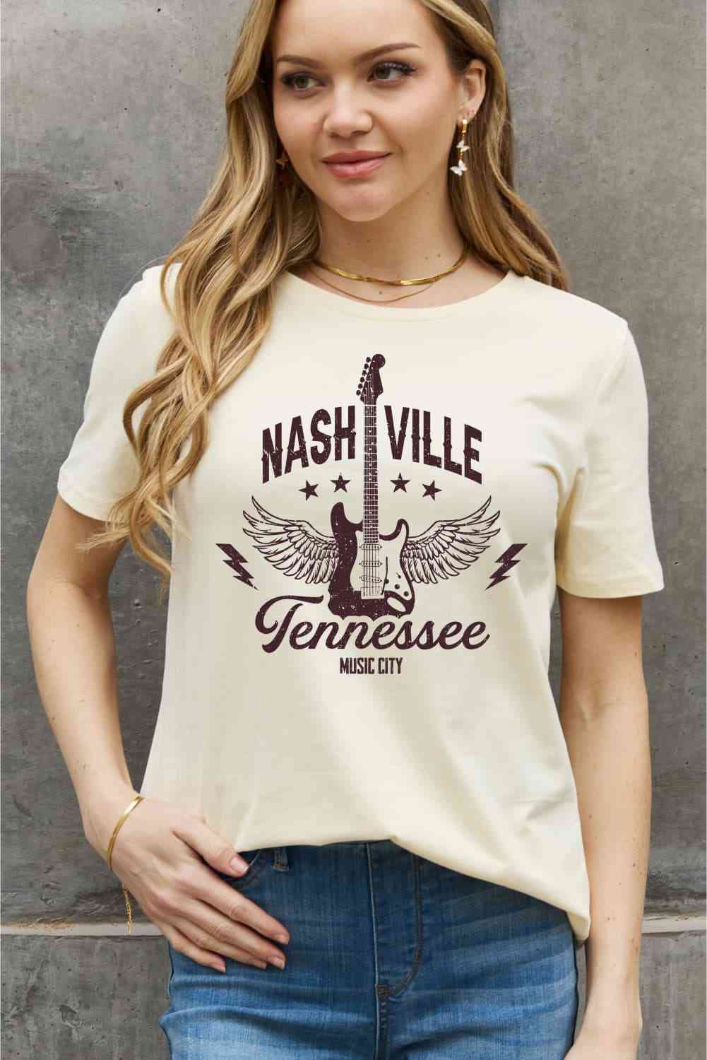 NASHVILLE TENNESSEE MUSIC CITY Graphic Cotton Tee - T-Shirts - Shirts & Tops - 3 - 2024