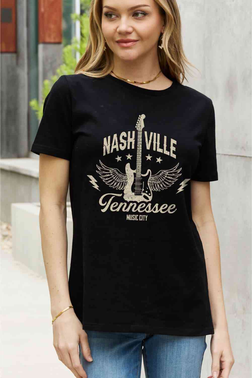 NASHVILLE TENNESSEE MUSIC CITY Graphic Cotton Tee - T-Shirts - Shirts & Tops - 7 - 2024