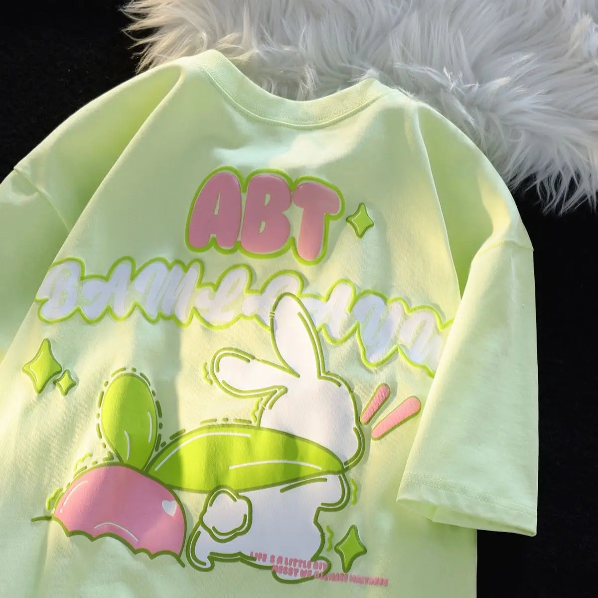 Neon Bounce Bunny Sweatshirt - Green / M - T-Shirts - Shirts & Tops - 8 - 2024