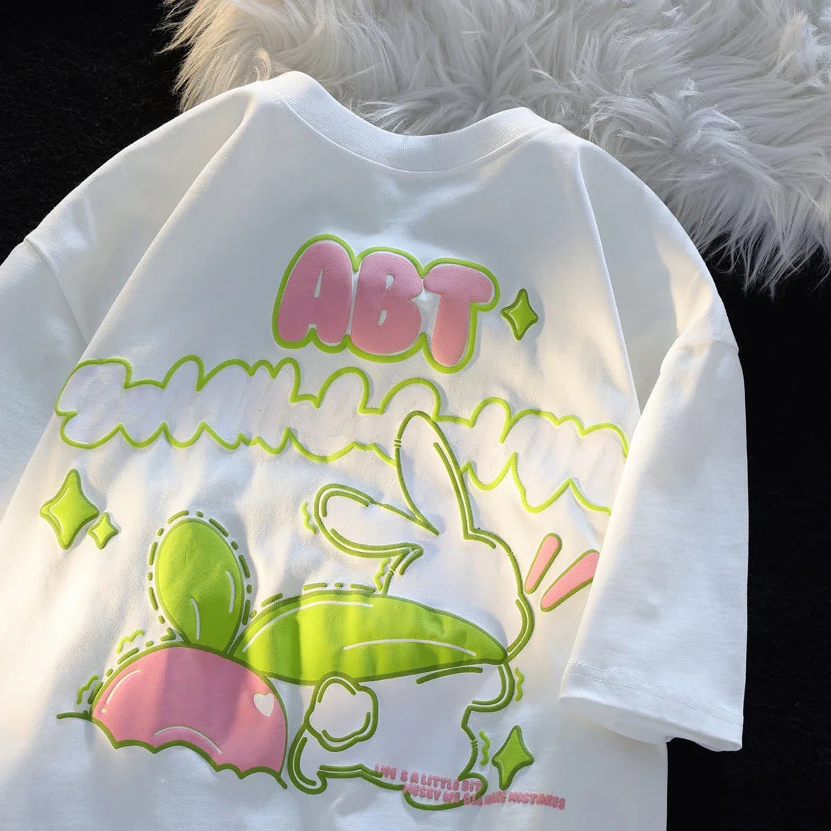 Neon Bounce Bunny Sweatshirt - White / L - T-Shirts - Shirts & Tops - 7 - 2024