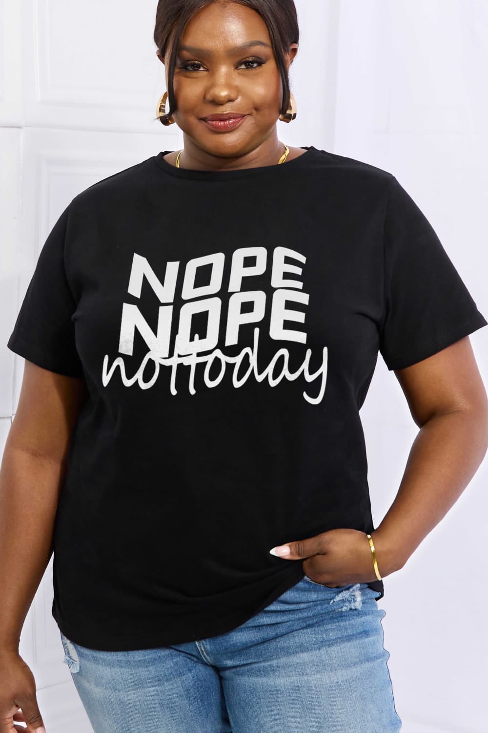 NOPE NOPE NOT TODAY Graphic Cotton Tee - T-Shirts - Shirts & Tops - 8 - 2024