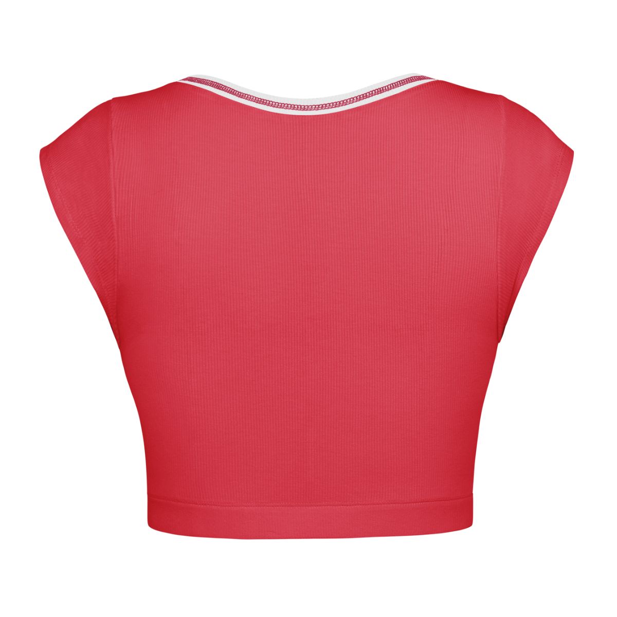Notched Neck Cap Sleeve Cropped Tee - T-Shirts - Shirts & Tops - 18 - 2024