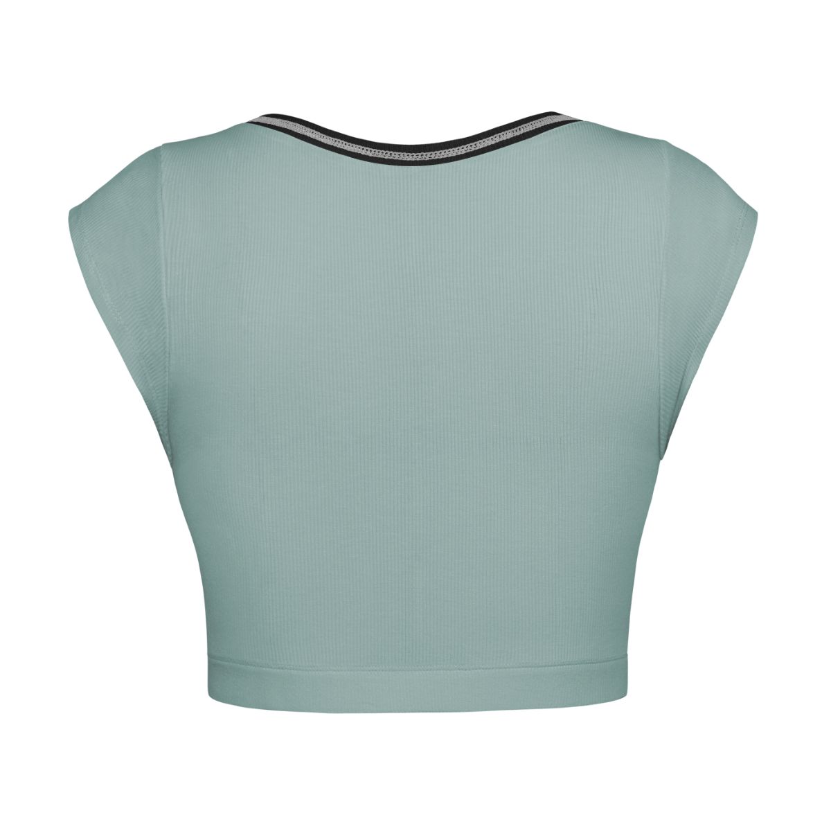 Notched Neck Cap Sleeve Cropped Tee - T-Shirts - Shirts & Tops - 15 - 2024