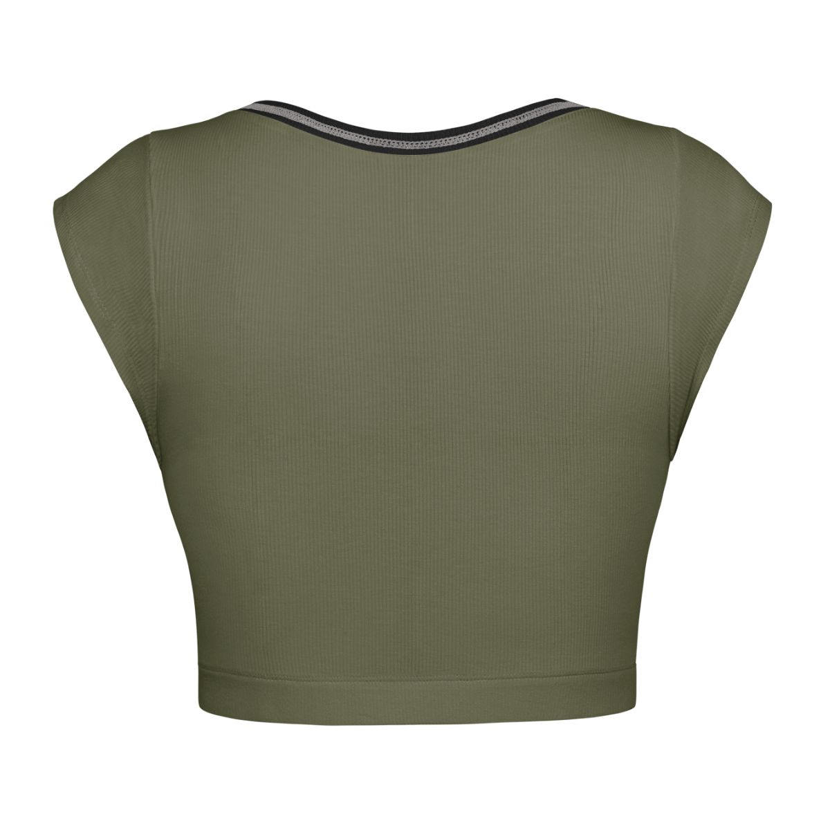 Notched Neck Cap Sleeve Cropped Tee - T-Shirts - Shirts & Tops - 24 - 2024