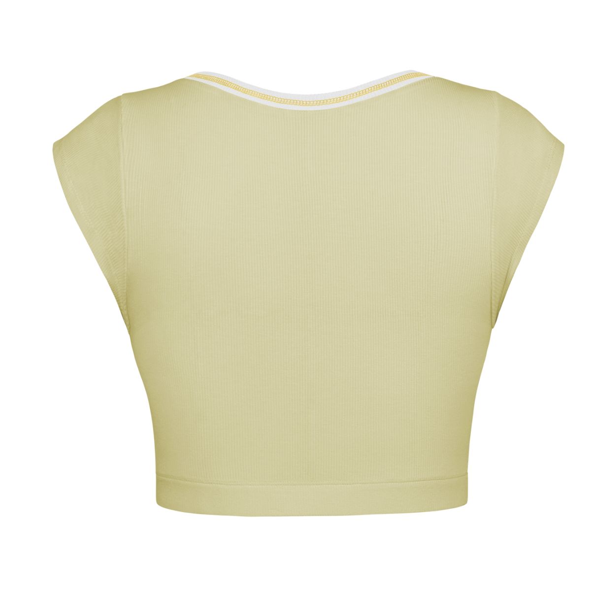 Notched Neck Cap Sleeve Cropped Tee - T-Shirts - Shirts & Tops - 21 - 2024