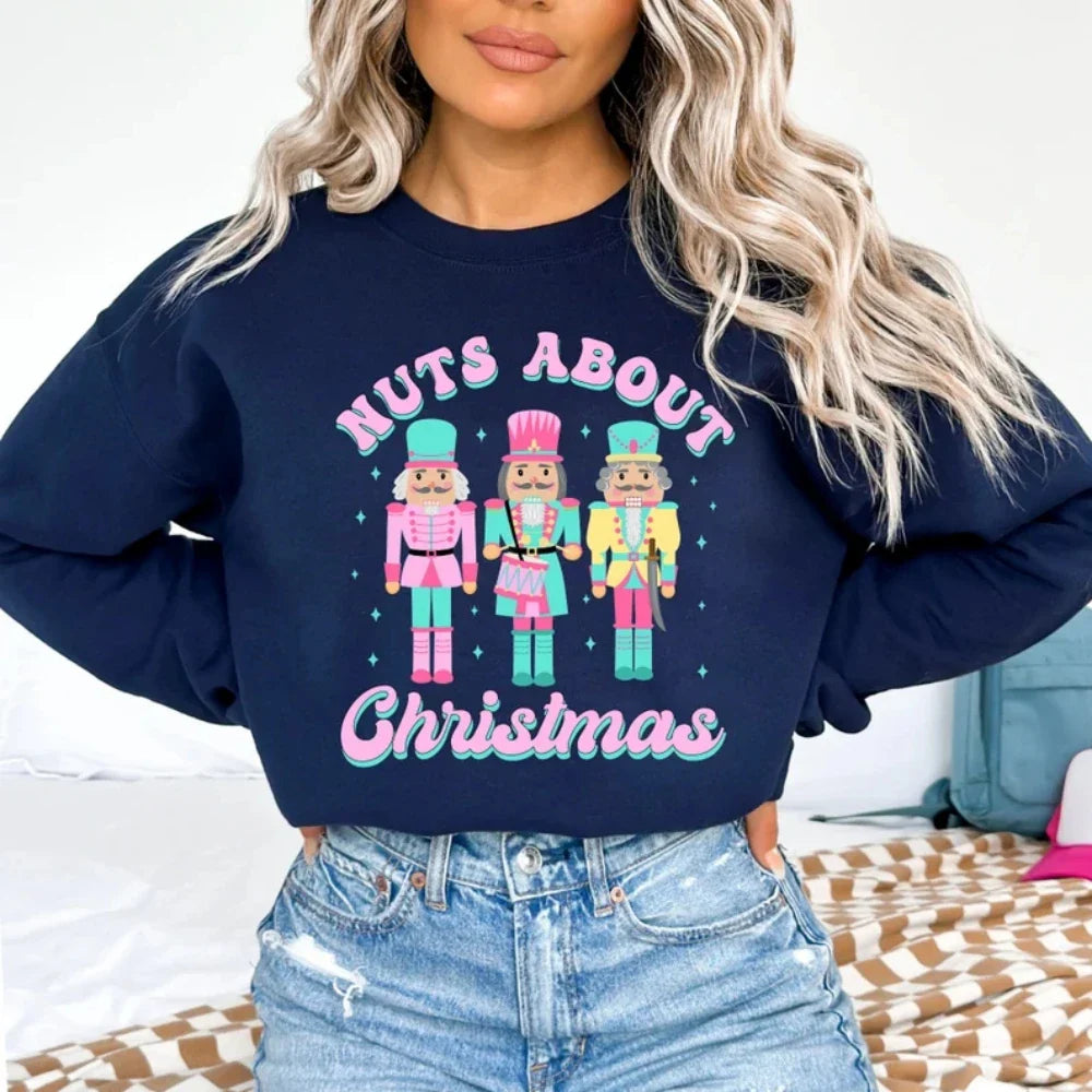 ’Nuts About Christmas’ Nutcracker Sweatshirt - Dark Blue / S - T-Shirts - Sweaters - 3 - 2024