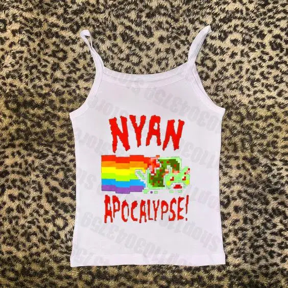 Nyan Apocalypse Harajuku Print Tee - 10 / L - T-Shirts - Shirts & Tops - 4 - 2024