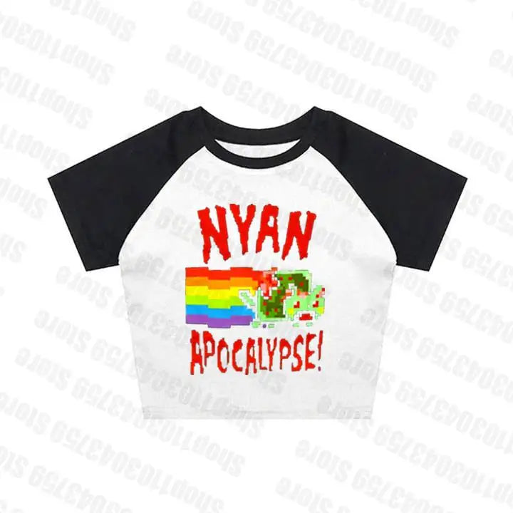 Nyan Apocalypse Harajuku Print Tee - 12 / S - T-Shirts - Shirts & Tops - 8 - 2024