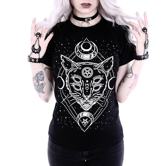 Ouija Board Inspired Tees - Black-Galaxy Cat / M - T-Shirts - Clothing - 17 - 2024