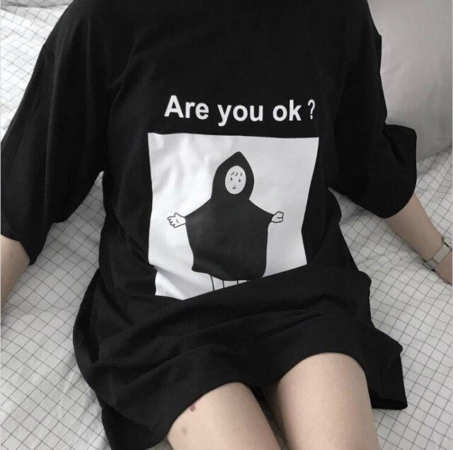 Ouija Board Inspired Tees - Black-Are You Ok / M - T-Shirts - Clothing - 21 - 2024