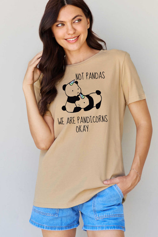 Pandicorn Graphic Cotton T-Shirt - Brown / S - T-Shirts - Shirts & Tops - 1 - 2024