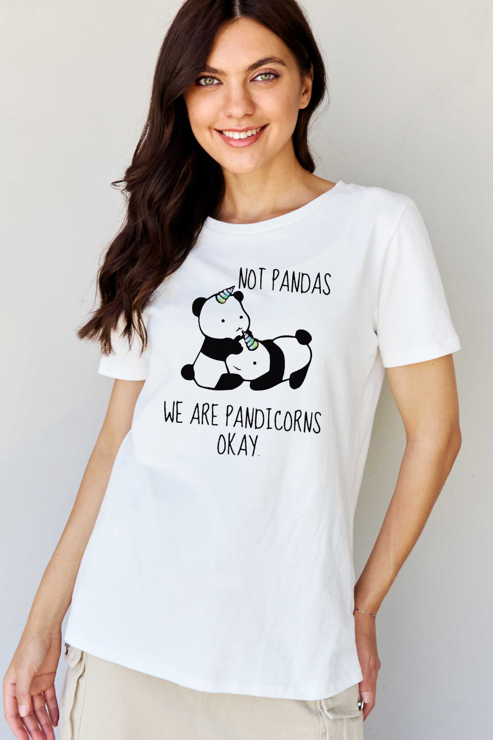 Pandicorn Graphic Cotton T-Shirt - White / S - T-Shirts - Shirts & Tops - 11 - 2024