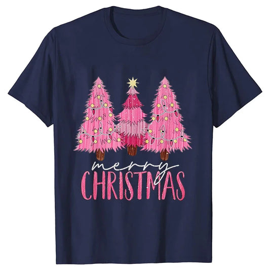 Pink Christmas Tree Graphic T-Shirt - T-Shirts - 2 - 2024