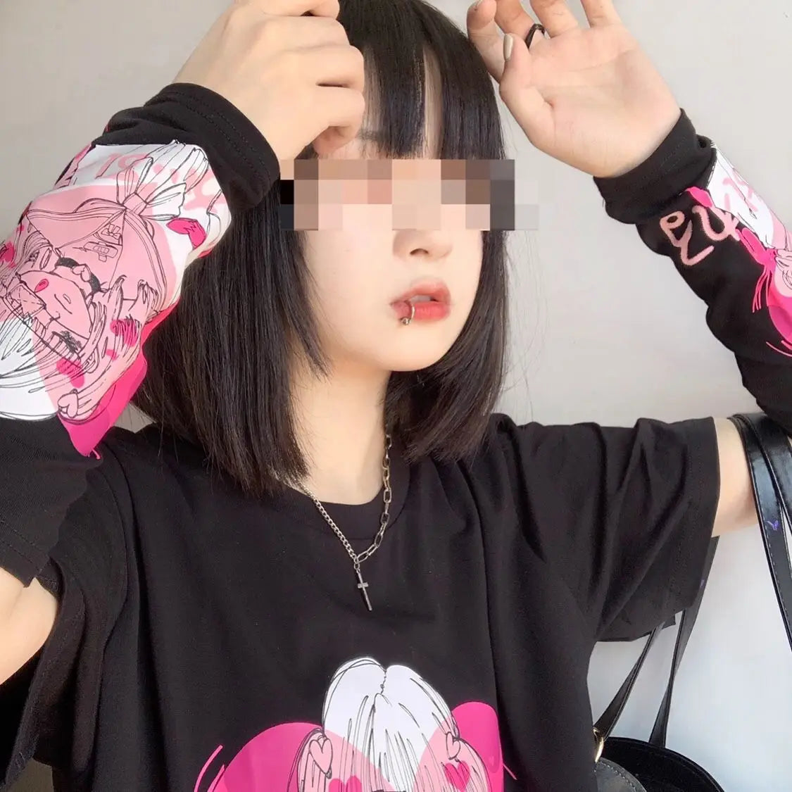 Pink Drip Anime Heart Tee - T-Shirts - Shirts & Tops - 3 - 2024