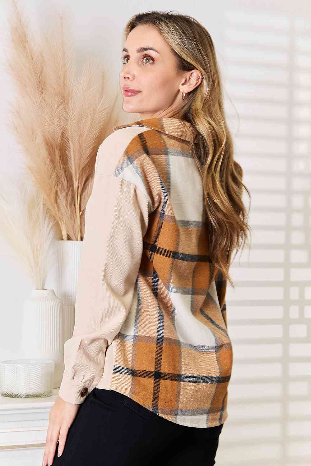 Plaid Print Dropped Shoulder Shirt - T-Shirts - Shirts & Tops - 8 - 2024