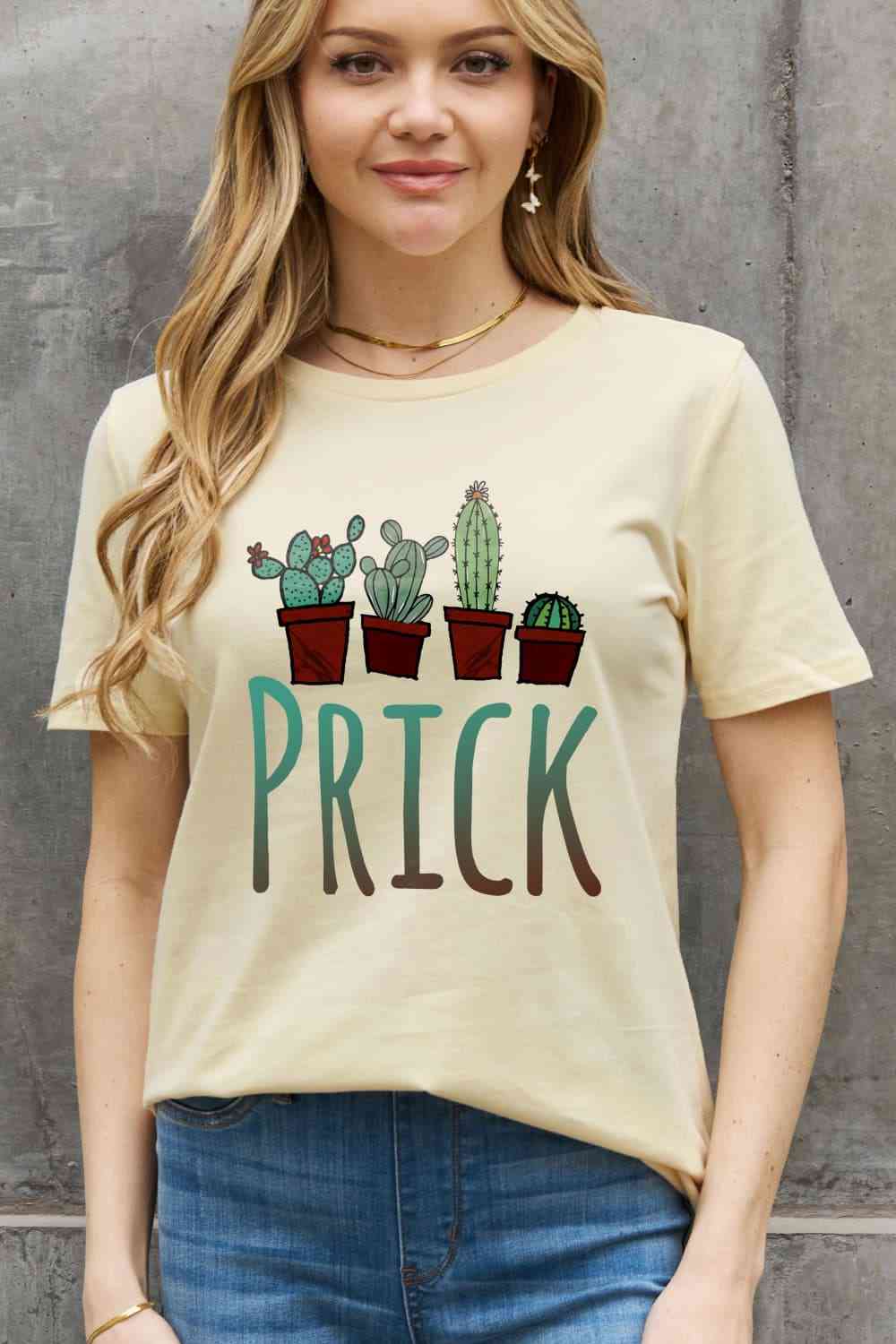 PRICK Graphic Cotton Tee - Ivory / S - T-Shirts - Shirts & Tops - 13 - 2024