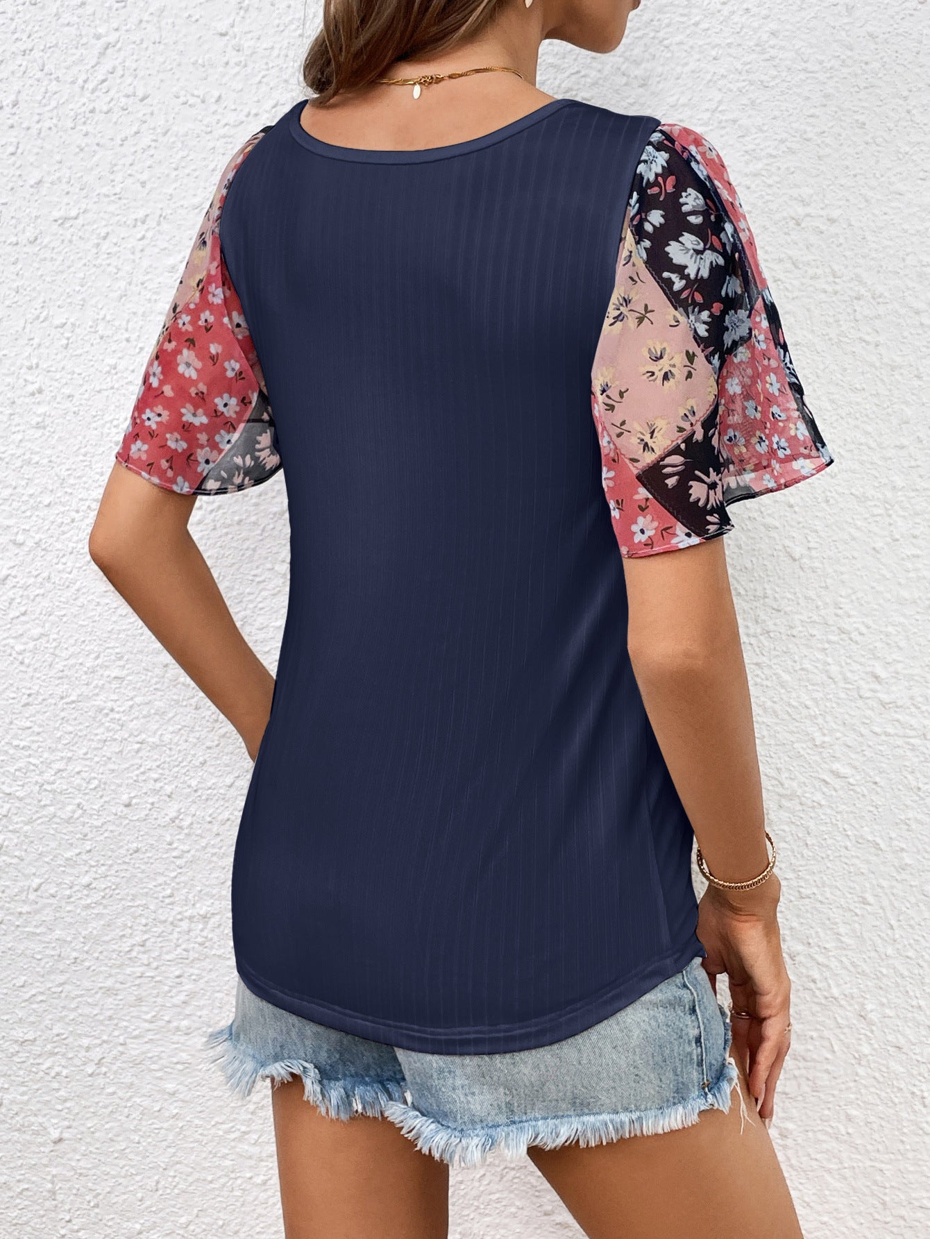 Printed Puff Sleeve Round Neck Tee - T-Shirts - Shirts & Tops - 9 - 2024