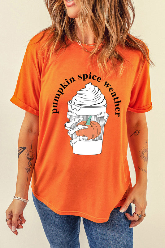 PUMPKIN SPICE WEATHER Graphic T-Shirt - Orange / S - T-Shirts - Shirts & Tops - 1 - 2024