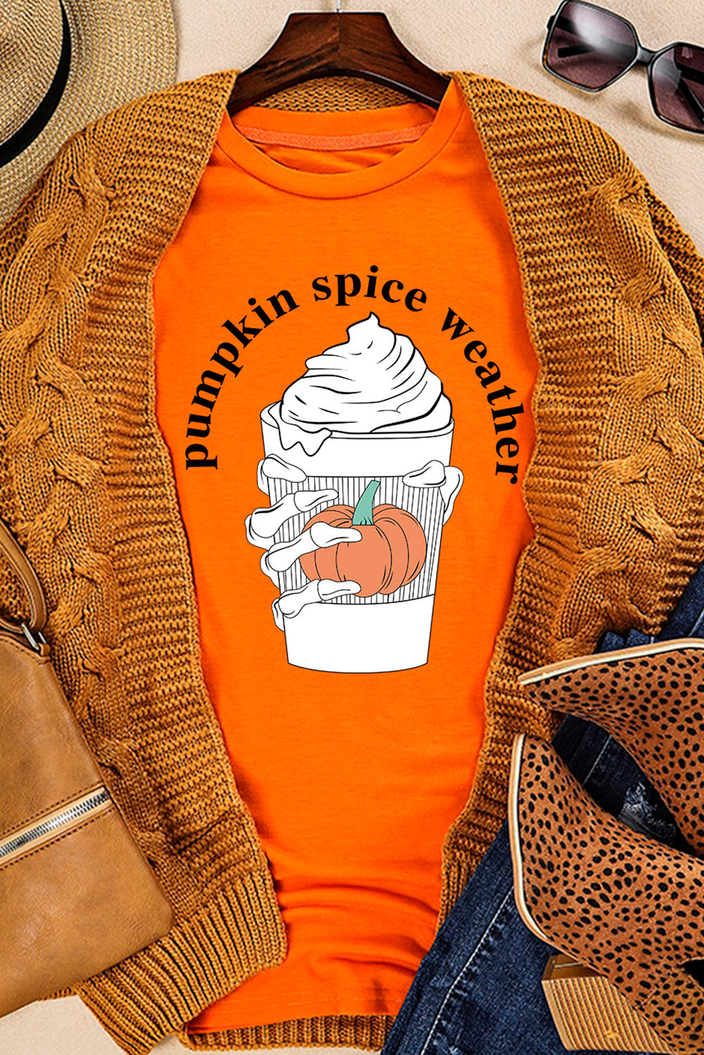 PUMPKIN SPICE WEATHER Graphic T-Shirt - T-Shirts - Shirts & Tops - 5 - 2024