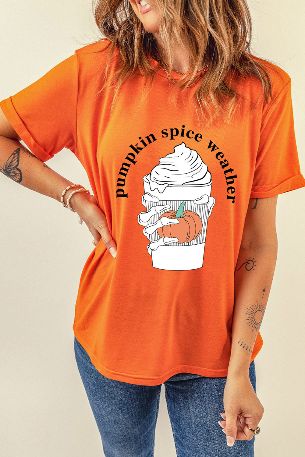 PUMPKIN SPICE WEATHER Graphic T-Shirt - T-Shirts - Shirts & Tops - 3 - 2024