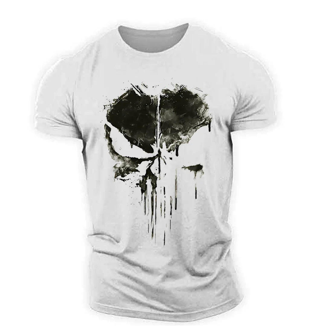 Punisher Skull 3D Printed T-Shirt - White / XXXL - T-Shirts - Shirts & Tops - 5 - 2024