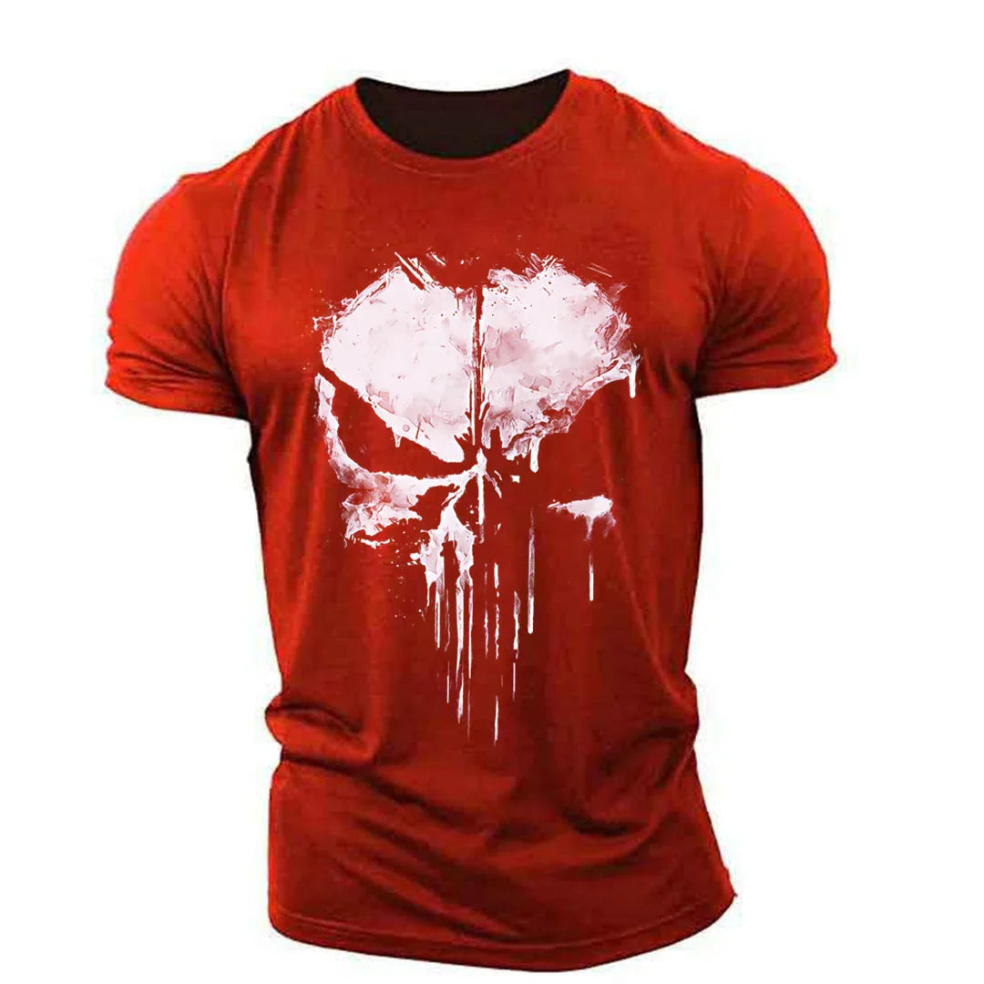 Punisher Skull 3D Printed T-Shirt - Red / 4XL - T-Shirts - Shirts & Tops - 4 - 2024