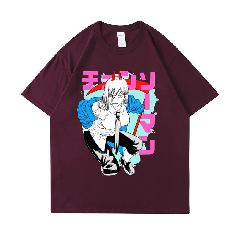 Punk Oversized Cotton T-Shirt for Men - Y2K Manga Graphic Print Tee - Red / XXXXL - T-Shirts - Shirts & Tops - 5 - 2024