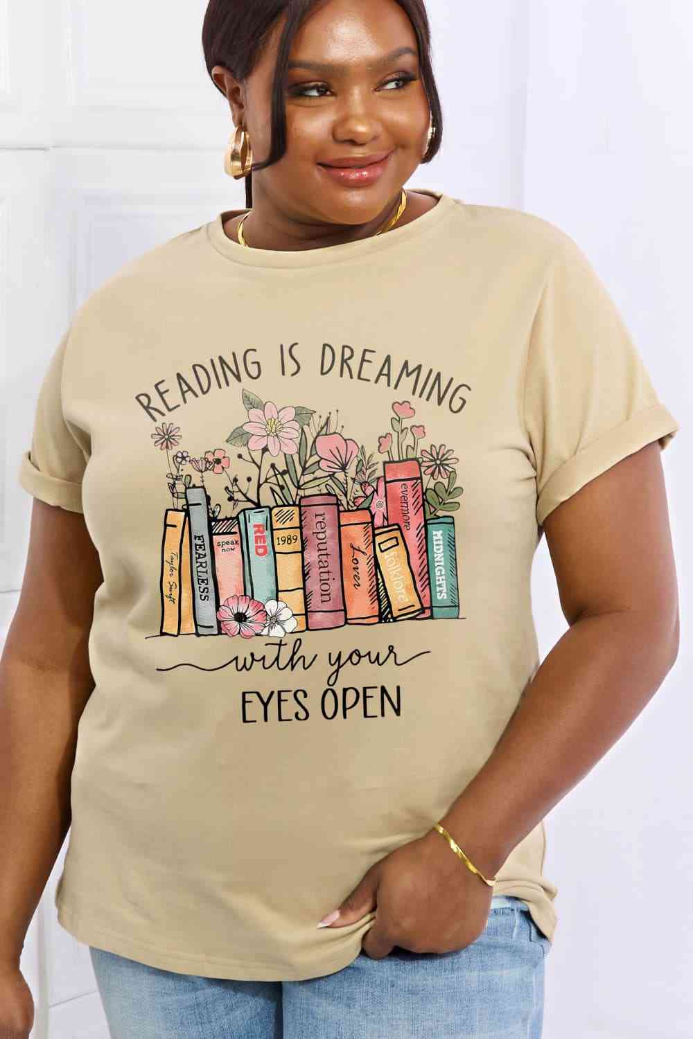 READING IS DREAMING WITH YOUR EYES OPEN Graphic Cotton Tee - T-Shirts - Shirts & Tops - 4 - 2024