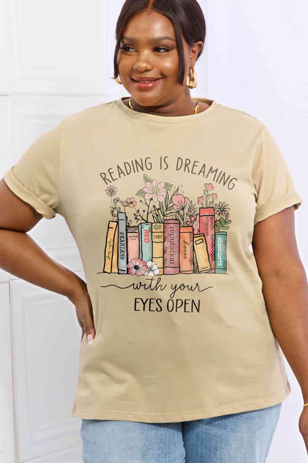 READING IS DREAMING WITH YOUR EYES OPEN Graphic Cotton Tee - T-Shirts - Shirts & Tops - 5 - 2024