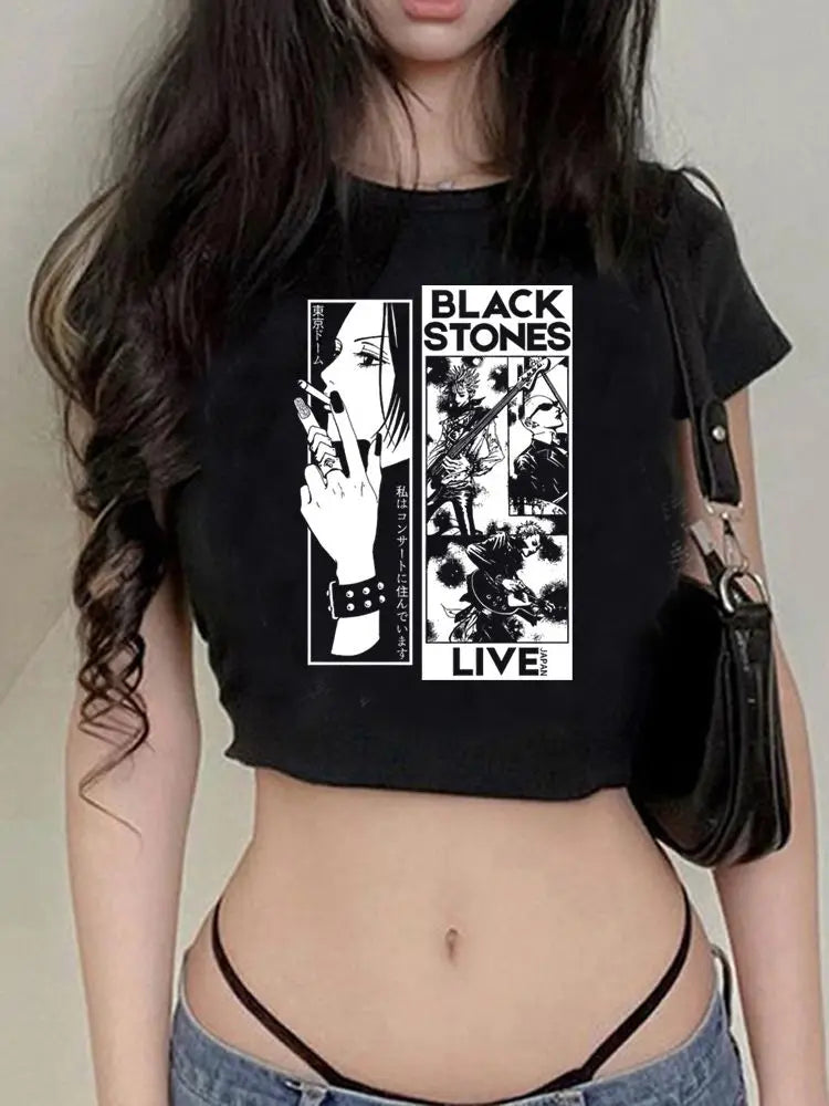 Rock Revival Crop Top – Black Stones Live Graphic Cropped Tee - Black / XXL - T-Shirts - Shirts & Tops - 6 - 2024