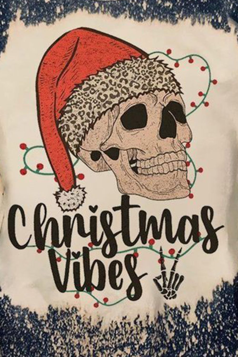 Round Neck Long Sleeve CHRISTMAS VIBES Graphic Sweatshirt - T-Shirts - Shirts & Tops - 3 - 2024
