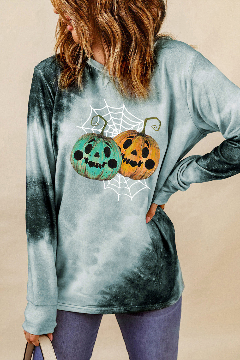 Round Neck Long Sleeve Halloween Graphic Sweatshirt - T-Shirts - Shirts & Tops - 3 - 2024
