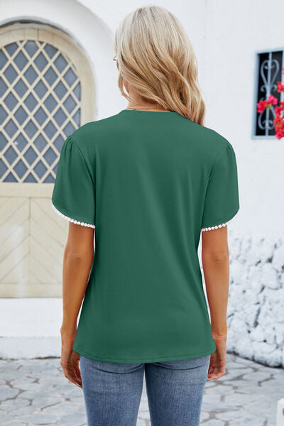Round Neck Petal Sleeve T-Shirt - T-Shirts - Shirts & Tops - 2 - 2024