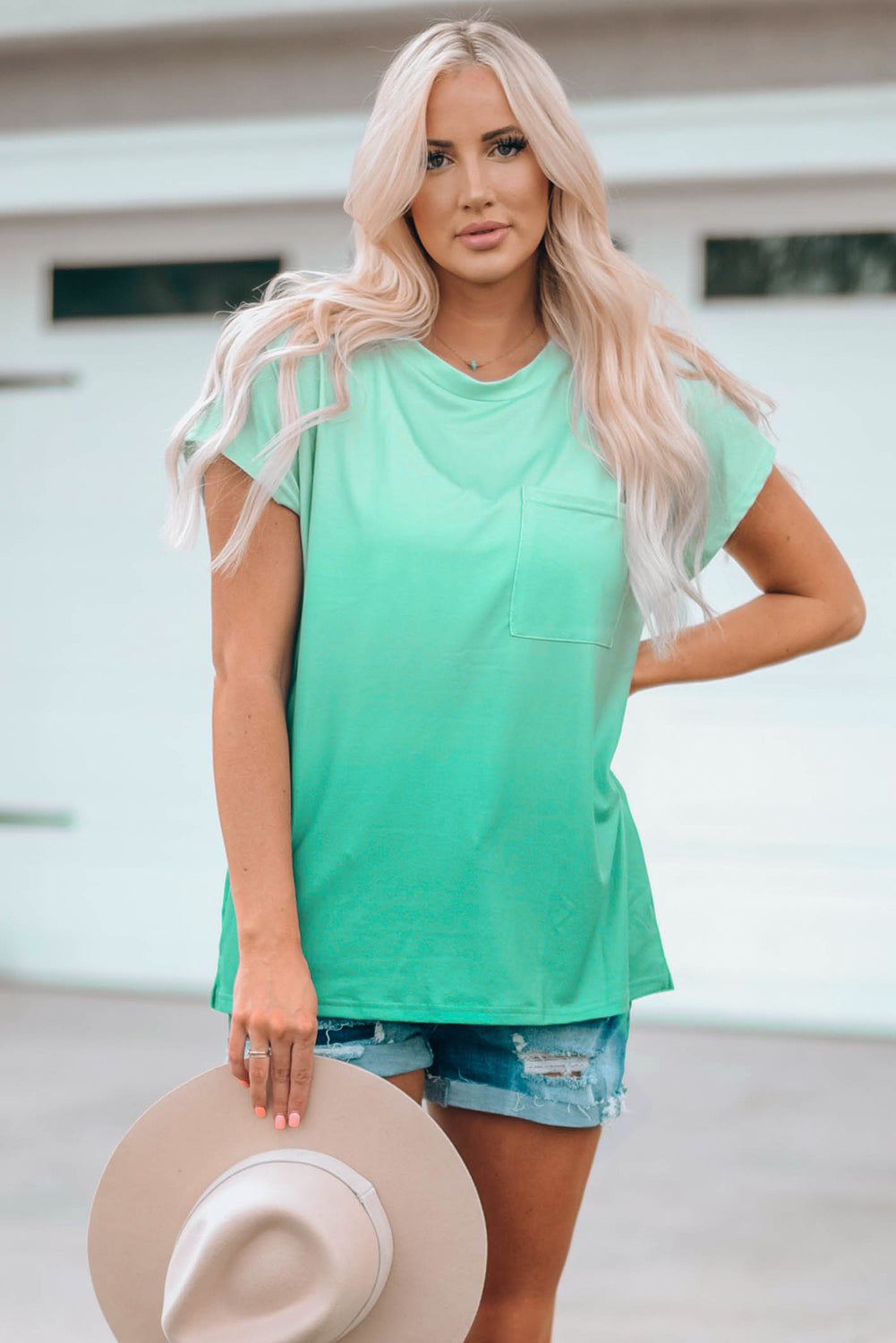 Round Neck Pocket Tee Shirt - Green / S - T-Shirts - Shirts & Tops - 1 - 2024