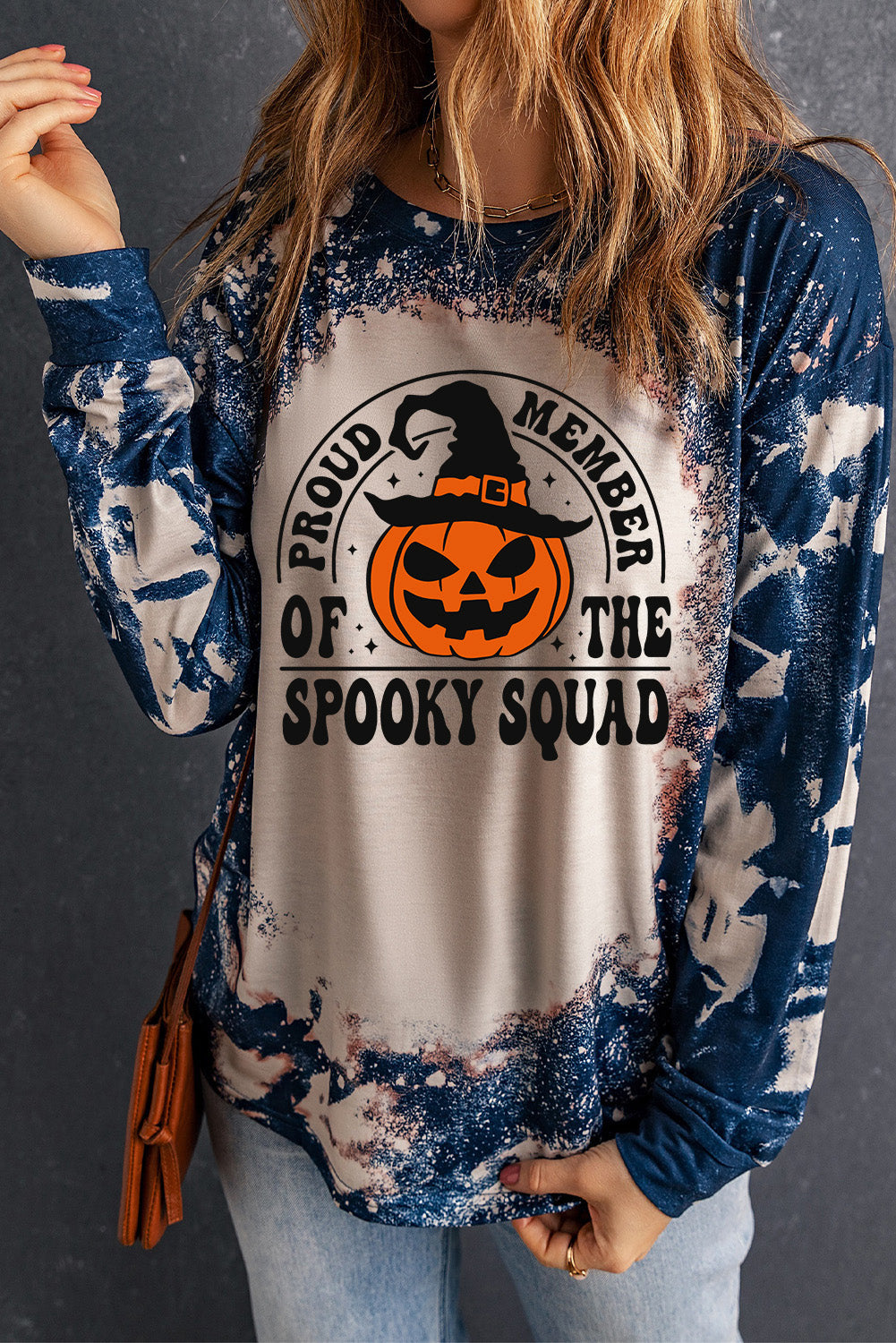 Round Neck PROUD MEMBER OF THE SPOOKY SQUAD Graphic Sweatshirt - T-Shirts - Shirts & Tops - 4 - 2024