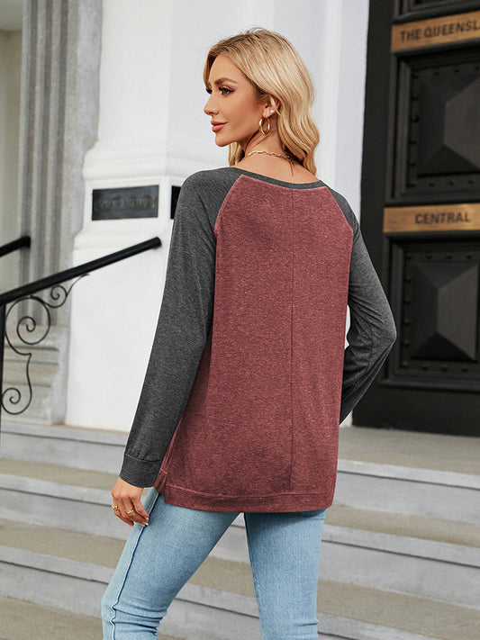 Round Neck Raglan Sleeve T-Shirt - T-Shirts - Shirts & Tops - 2 - 2024