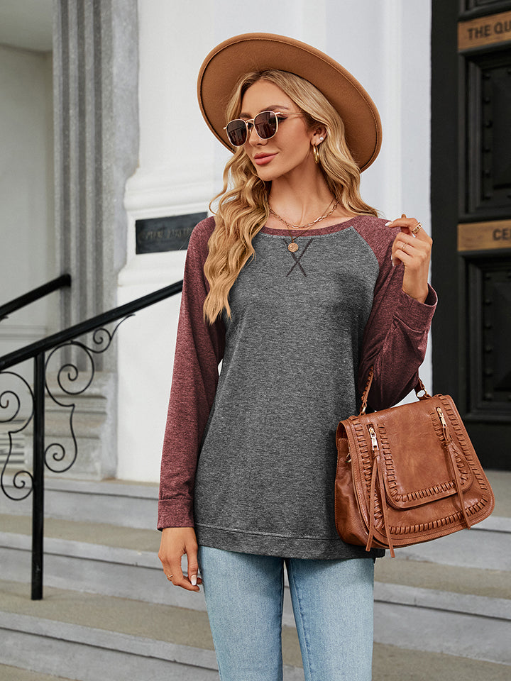 Round Neck Raglan Sleeve T-Shirt - Dark Gray / S - T-Shirts - Shirts & Tops - 10 - 2024